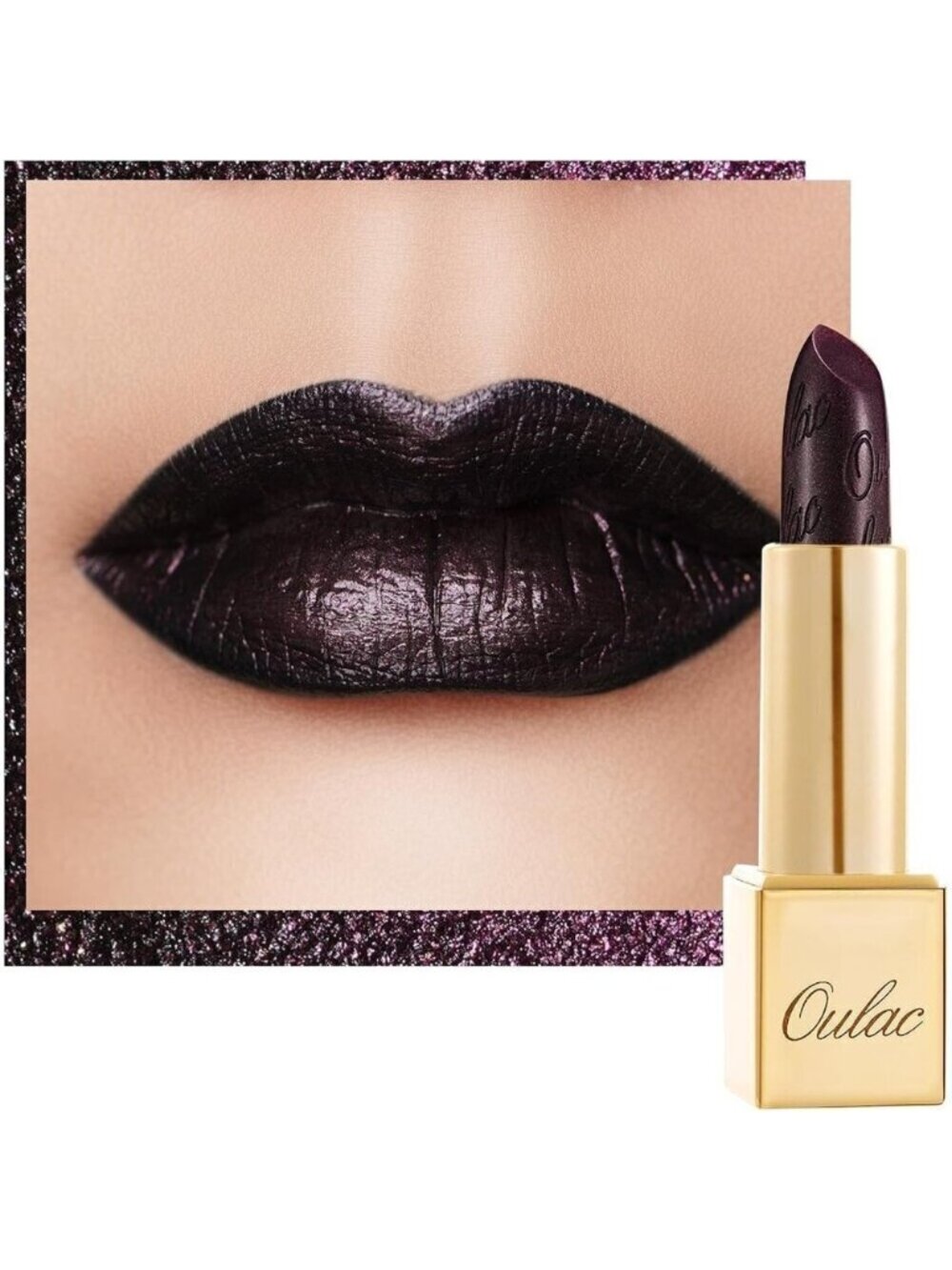 🆕Metallic Black Lipstick Lightweight Soft Hydrating Vegan Full-Coverage Color